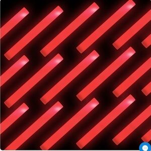 75 pcs Red LED Foam Sticks Light UP Glow Sticks Flashing Baton Wands 16"